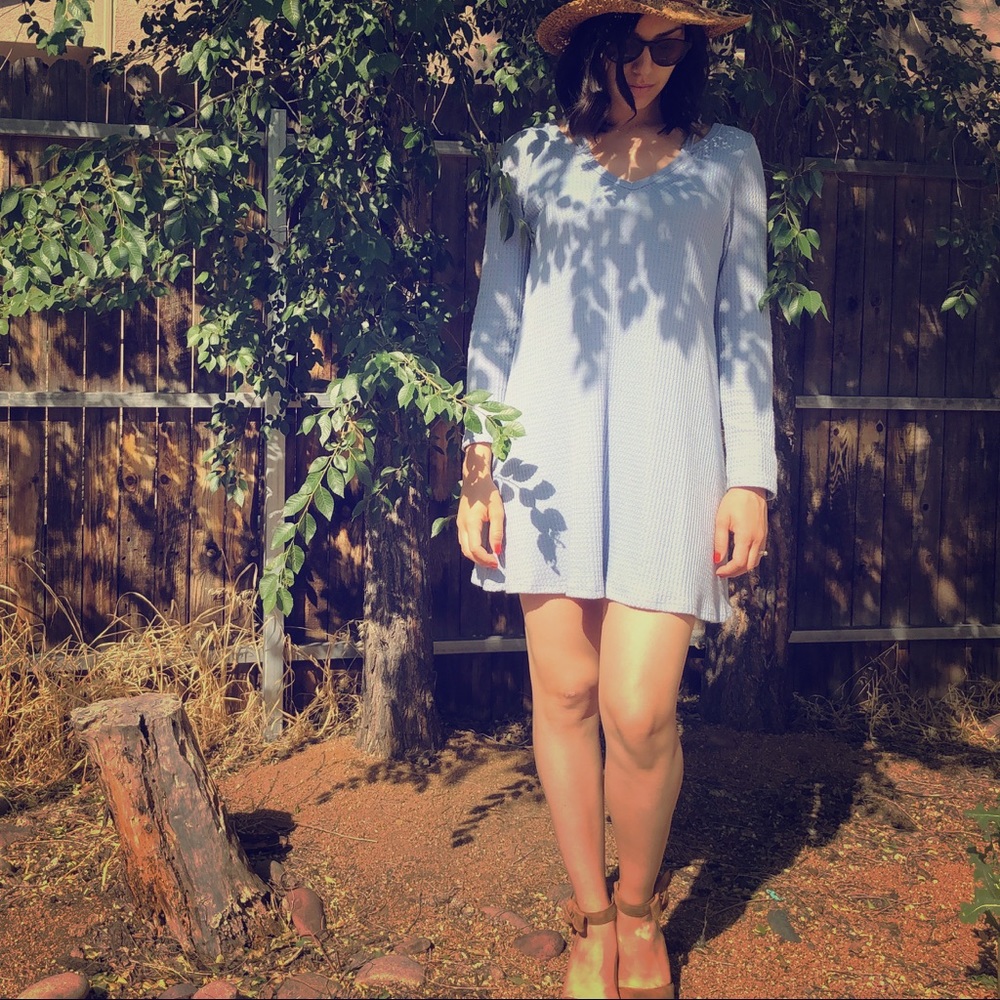 Warm flowy long sleeve dress